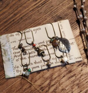 Woodland Inspired Book Charms, Handmade Set of 6 (bc04)