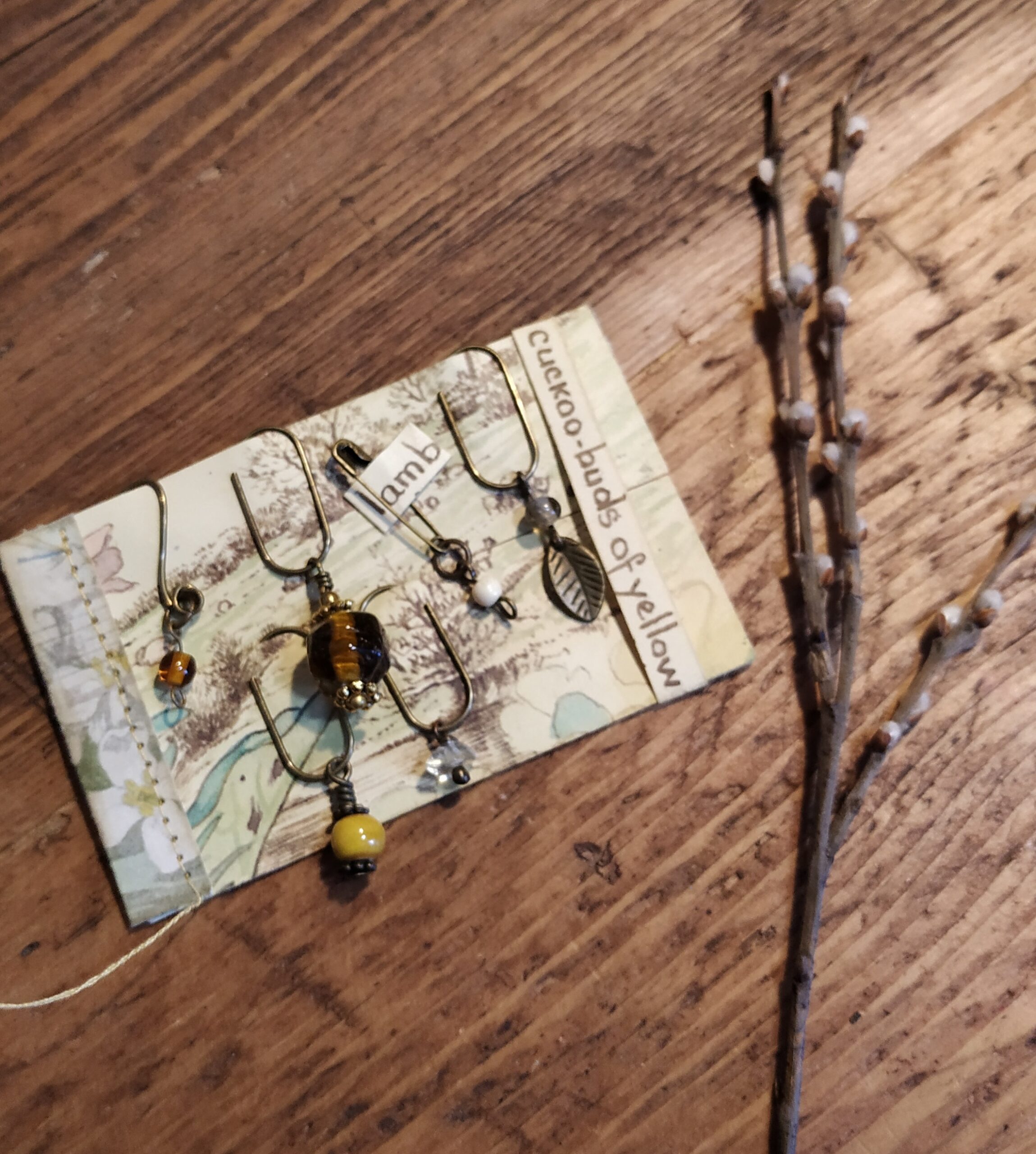 Woodland Inspired Book Charms, Handmade Set of 6 (bc08)